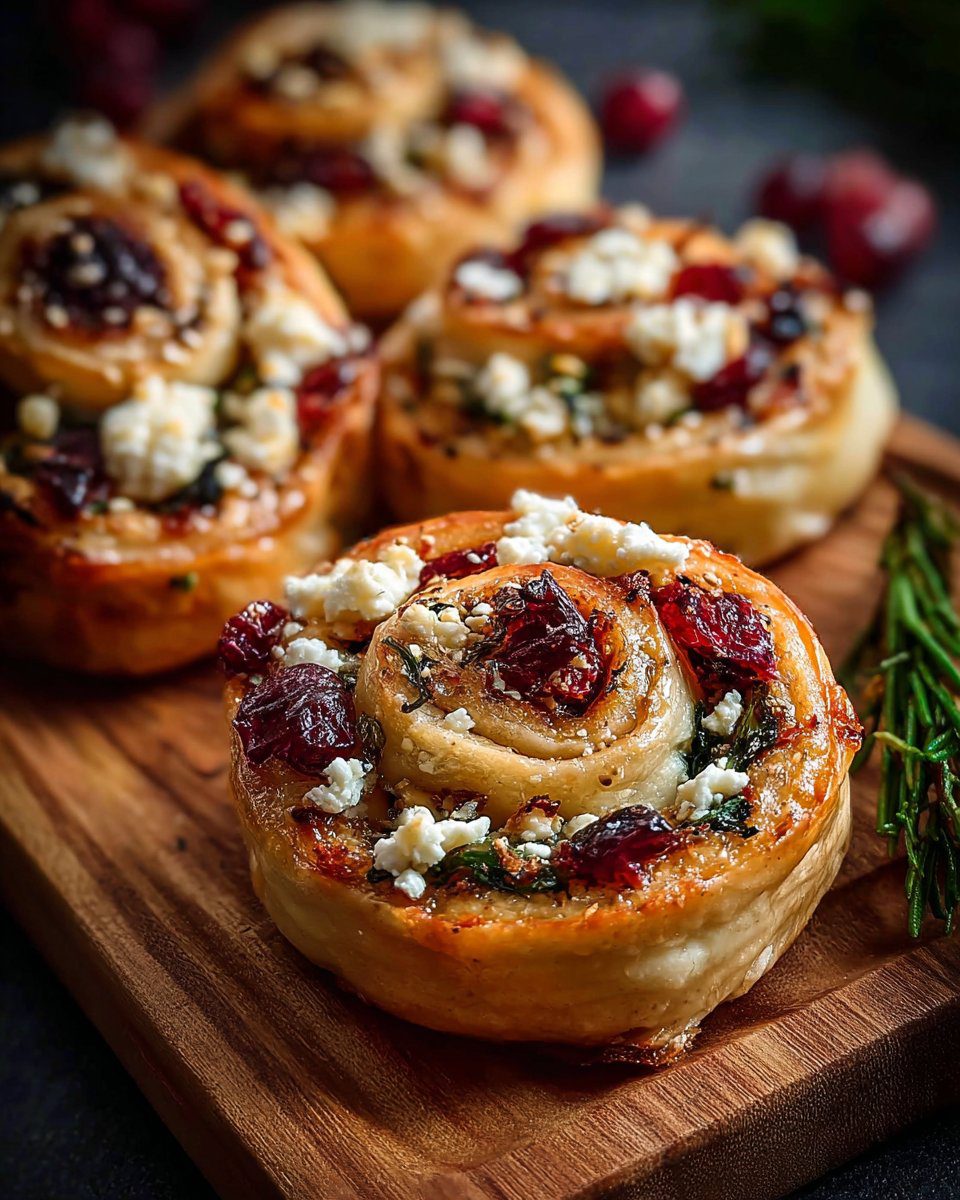 Festive Cranberry Feta Pinwheels