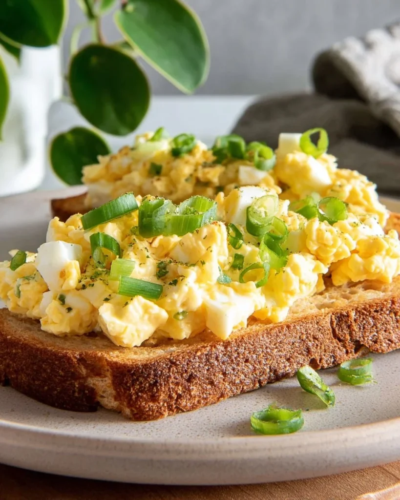 Egg salad made with cottage cheese, no mayo, served in a bowl