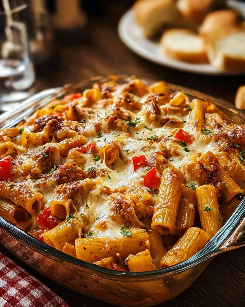 Delicious Honey Pepper Chicken Panini Pasta dish ready to serve.