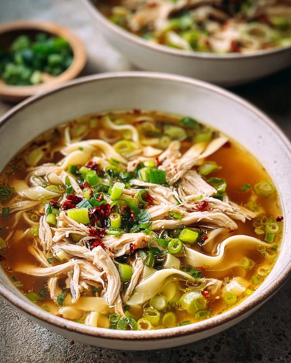 Classic Ginger Garlic Chicken Noodle Soup