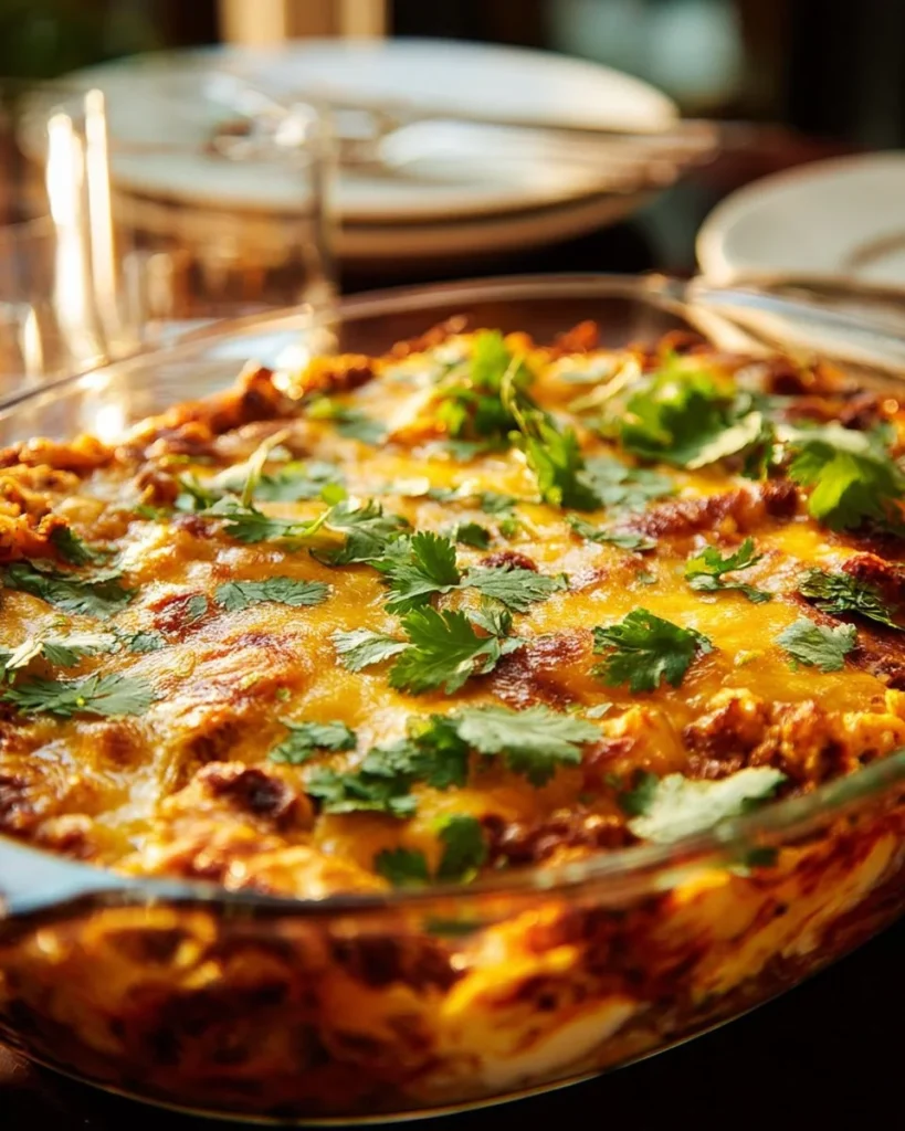 Delicious Ranch-Style Eggs Breakfast Casserole with eggs and toppings