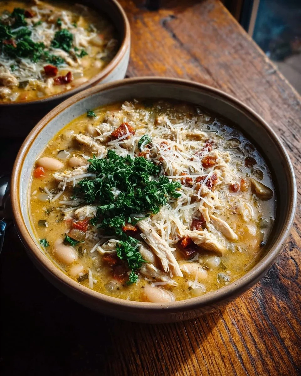 35-Minute White Cheddar Apple Chicken Chili You'll Crave