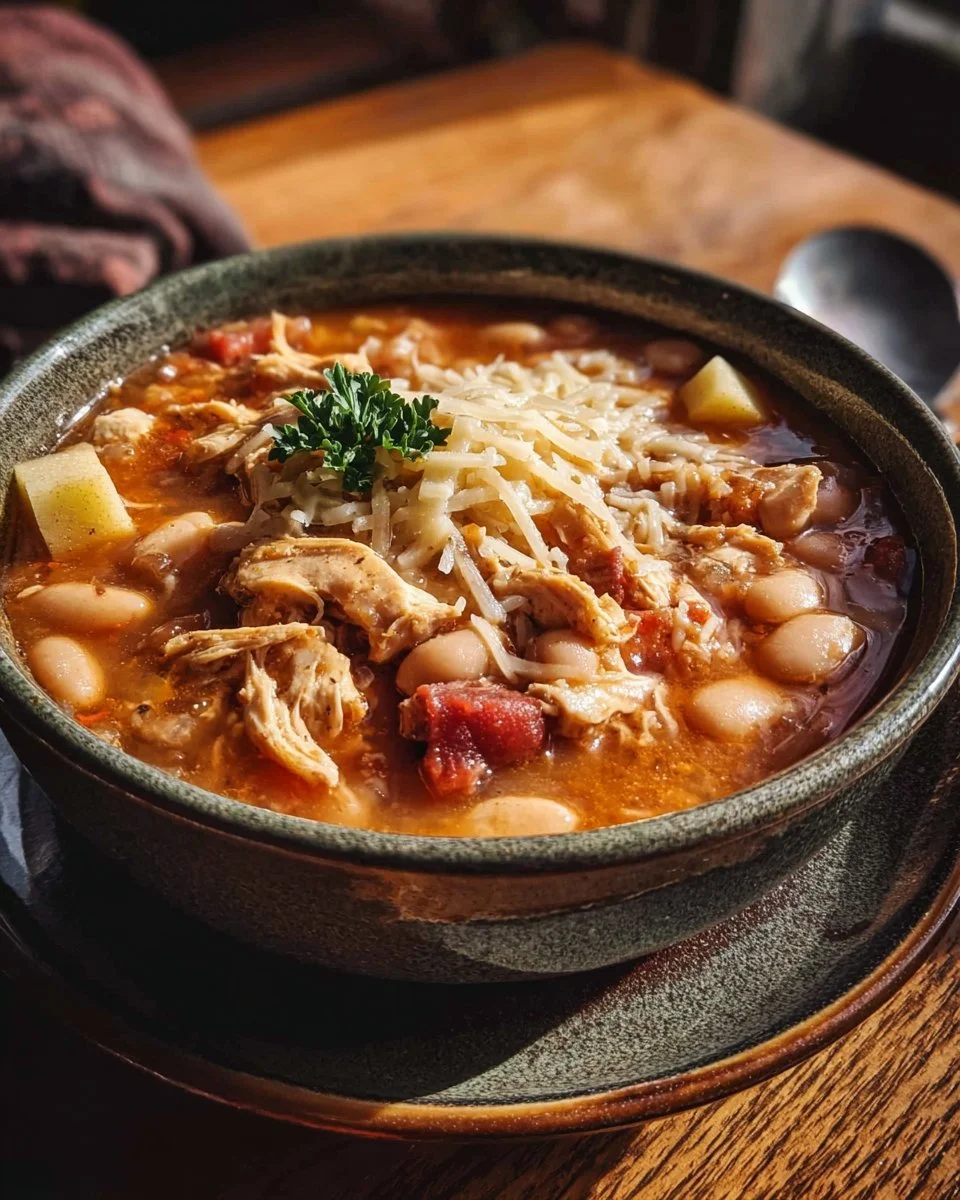 35-Minute White Cheddar Apple Chicken Chili You'll Crave