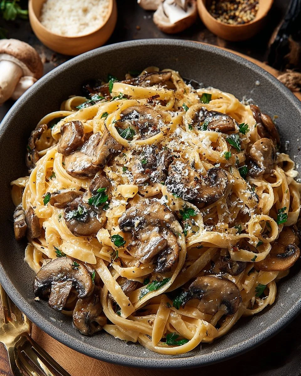 Caramelized Leek and Mushroom Gruyere Pasta