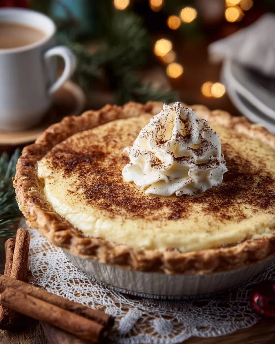Christmas Eve Cinnamon-Vanilla Custard Pie – Creamy Holiday Dessert Magic