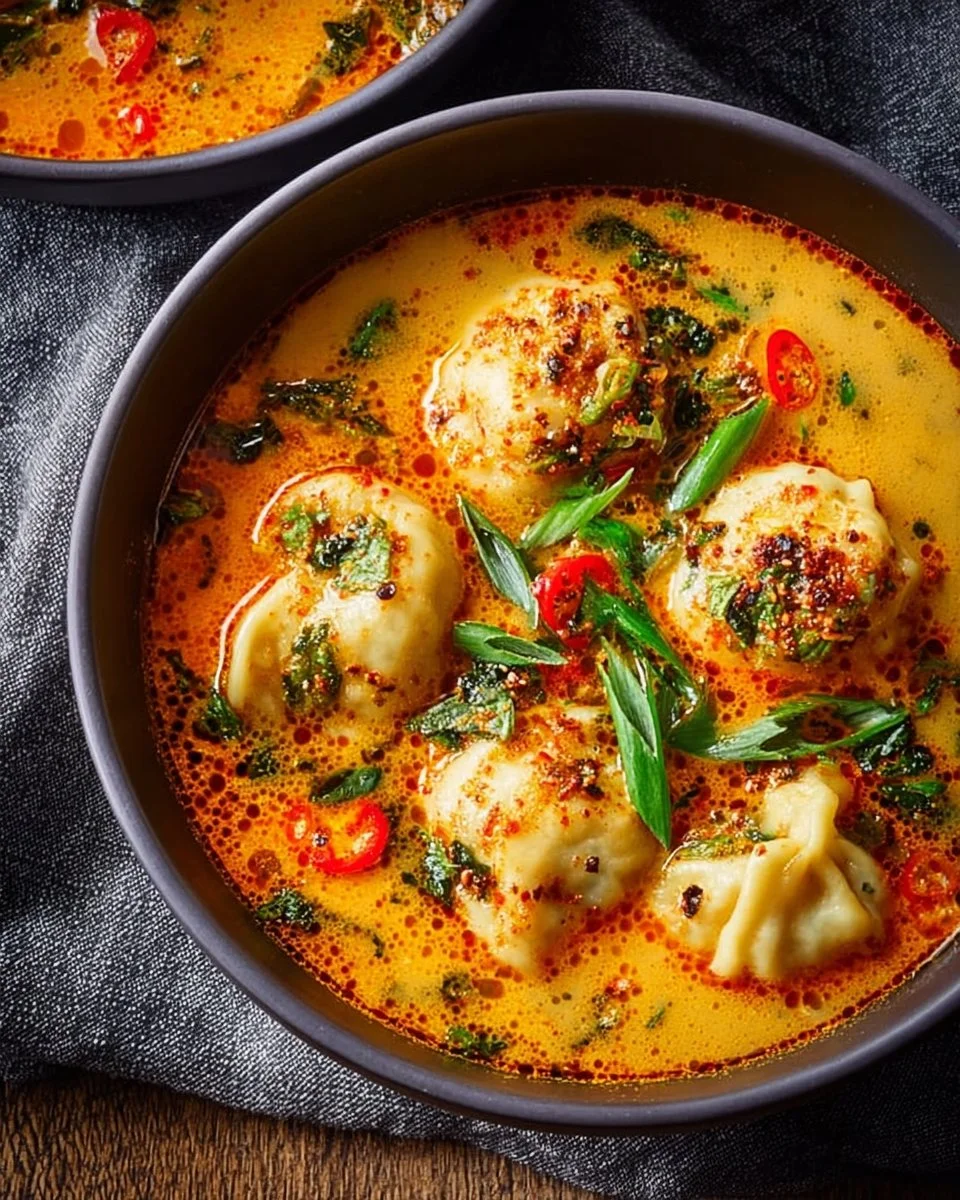 Coconut Curry Soup with Dumplings
