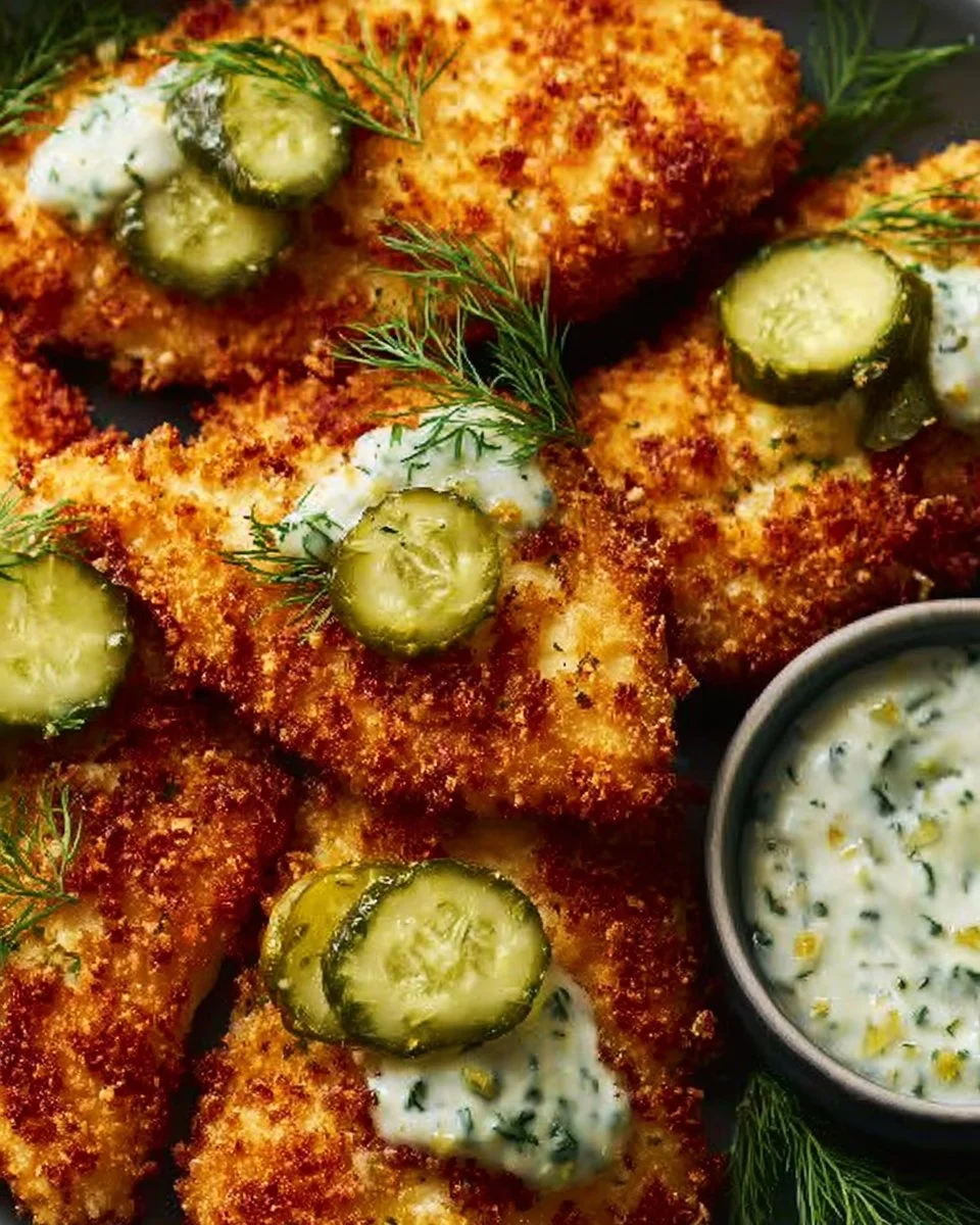 Crispy Dill Pickle Parmesan Chicken