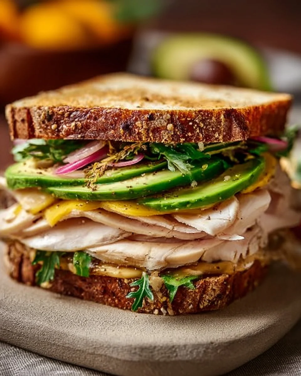 Honey Mustard Turkey Avocado Sandwich