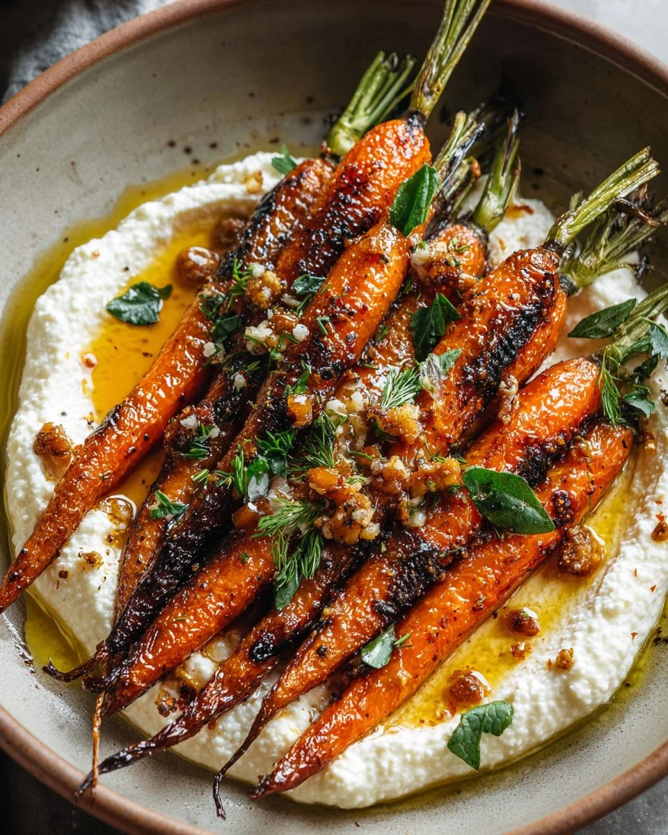Roasted Carrots with Whipped Ricotta & Hot Honey