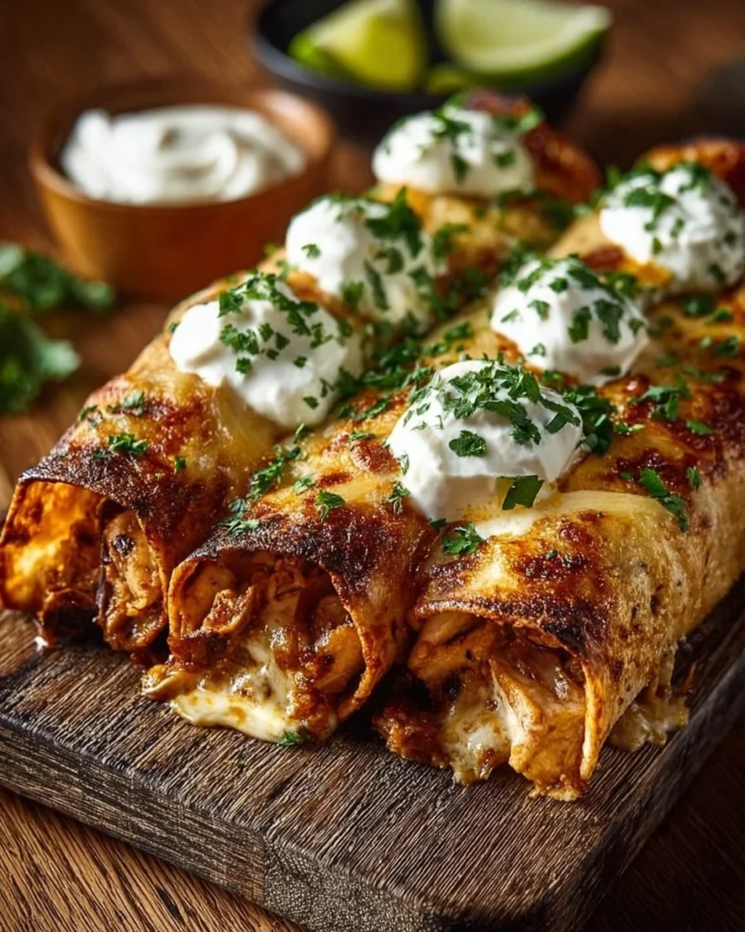 Spicy Hatch Chili Chicken Taquito Rolls on a plate