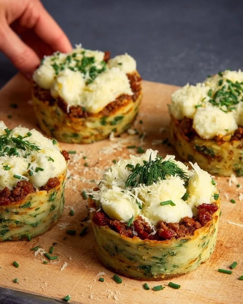 Stuffed Mashed Potato Nests