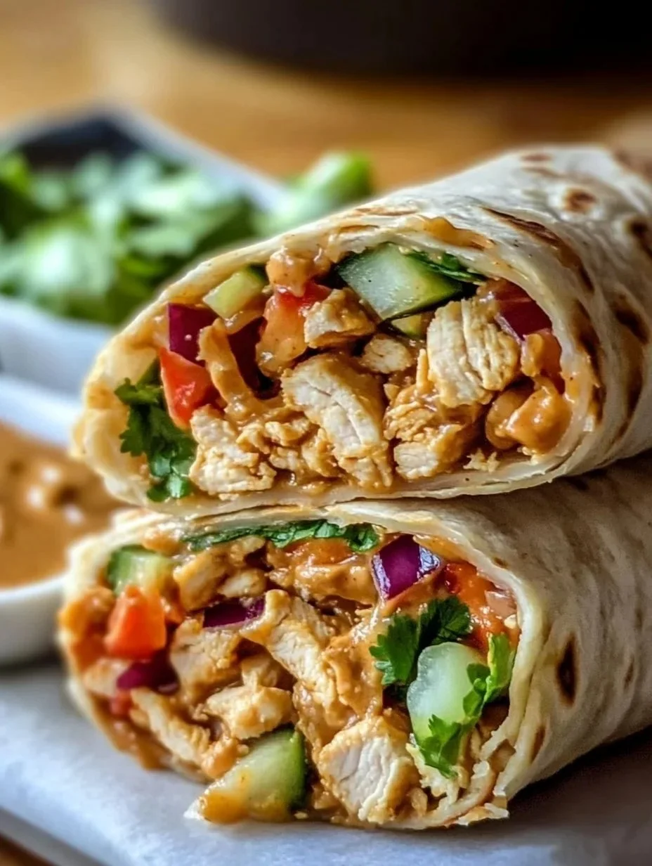 Thai Peanut Chicken Wraps
