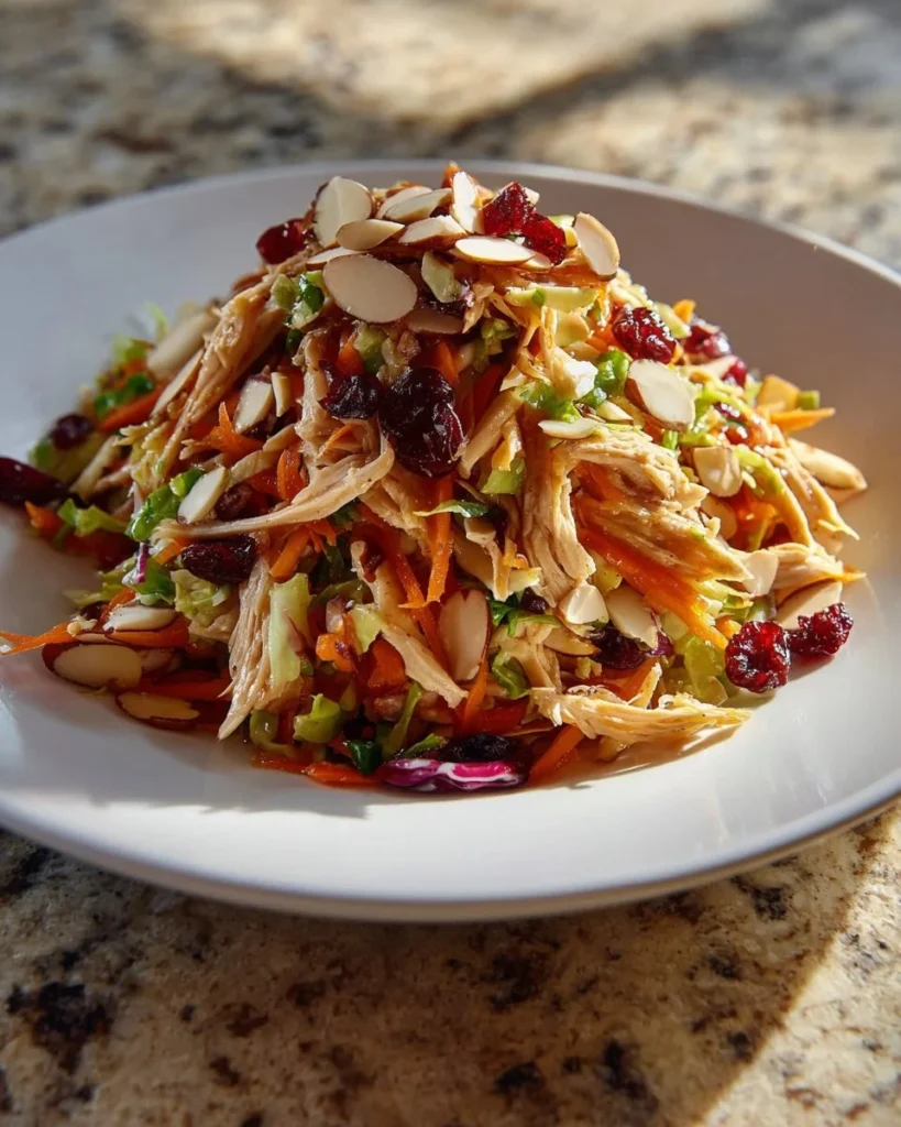 Asian Chicken Cranberry Salad with vibrant vegetables and cranberries