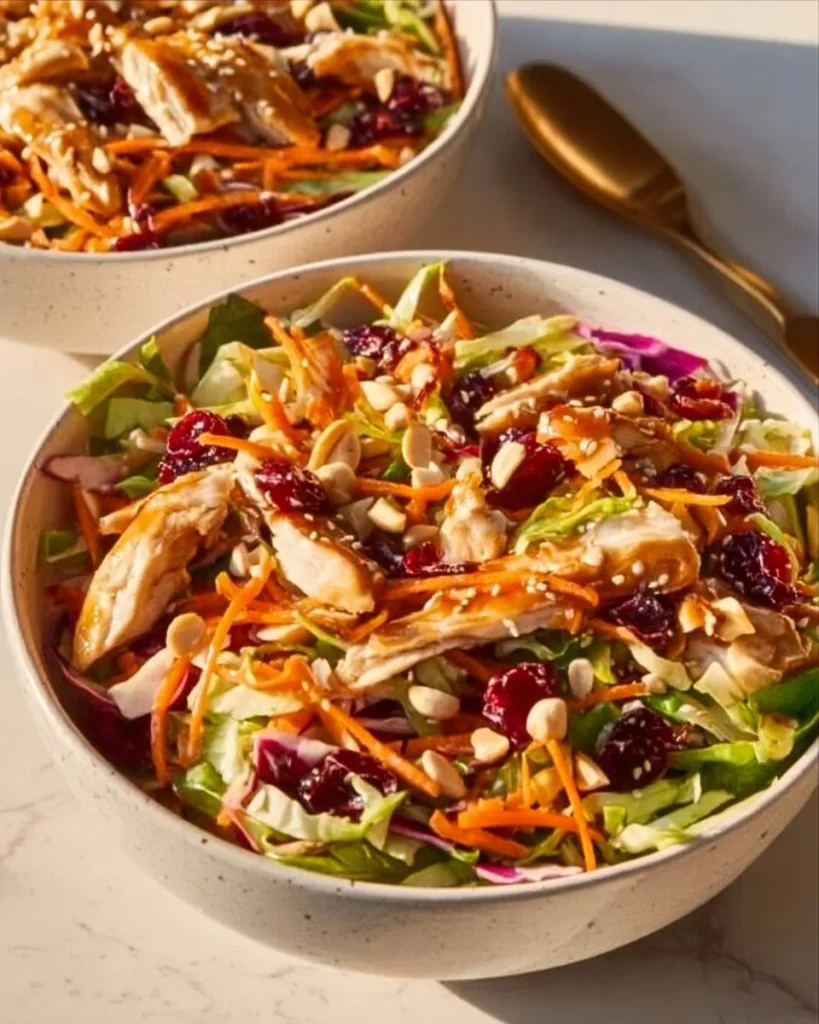 Asian Chicken Cranberry Salad with fresh ingredients and vibrant colors