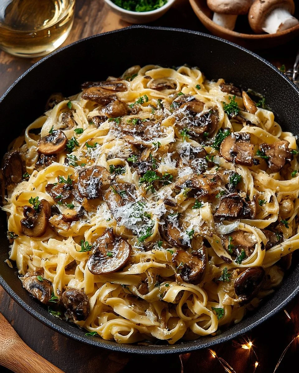 Caramelized Leek and Mushroom Gruyere Pasta