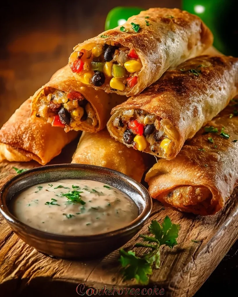 Delicious homemade Southwest Eggrolls with spicy filling and crispy texture