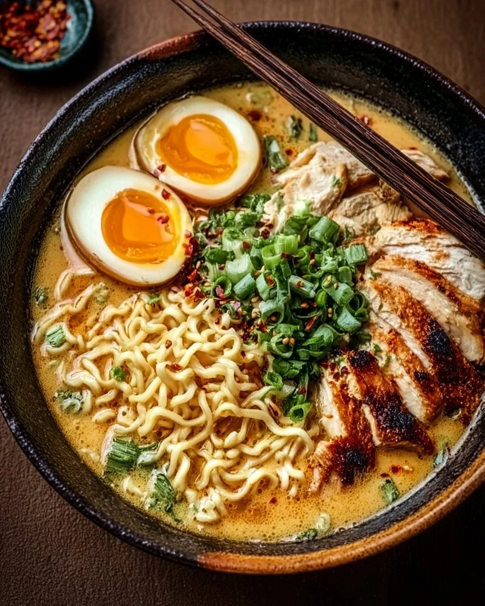 Creamy Garlic Chicken Ramen