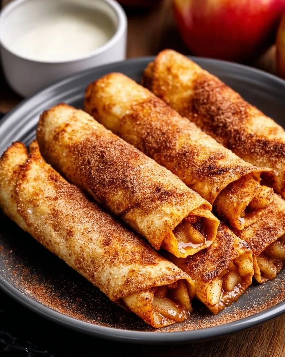 Crispy Air Fryer Apple Pie Taquitos