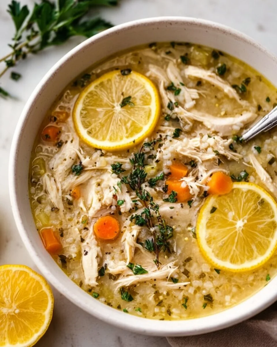 Crockpot Lemon Chicken Soup