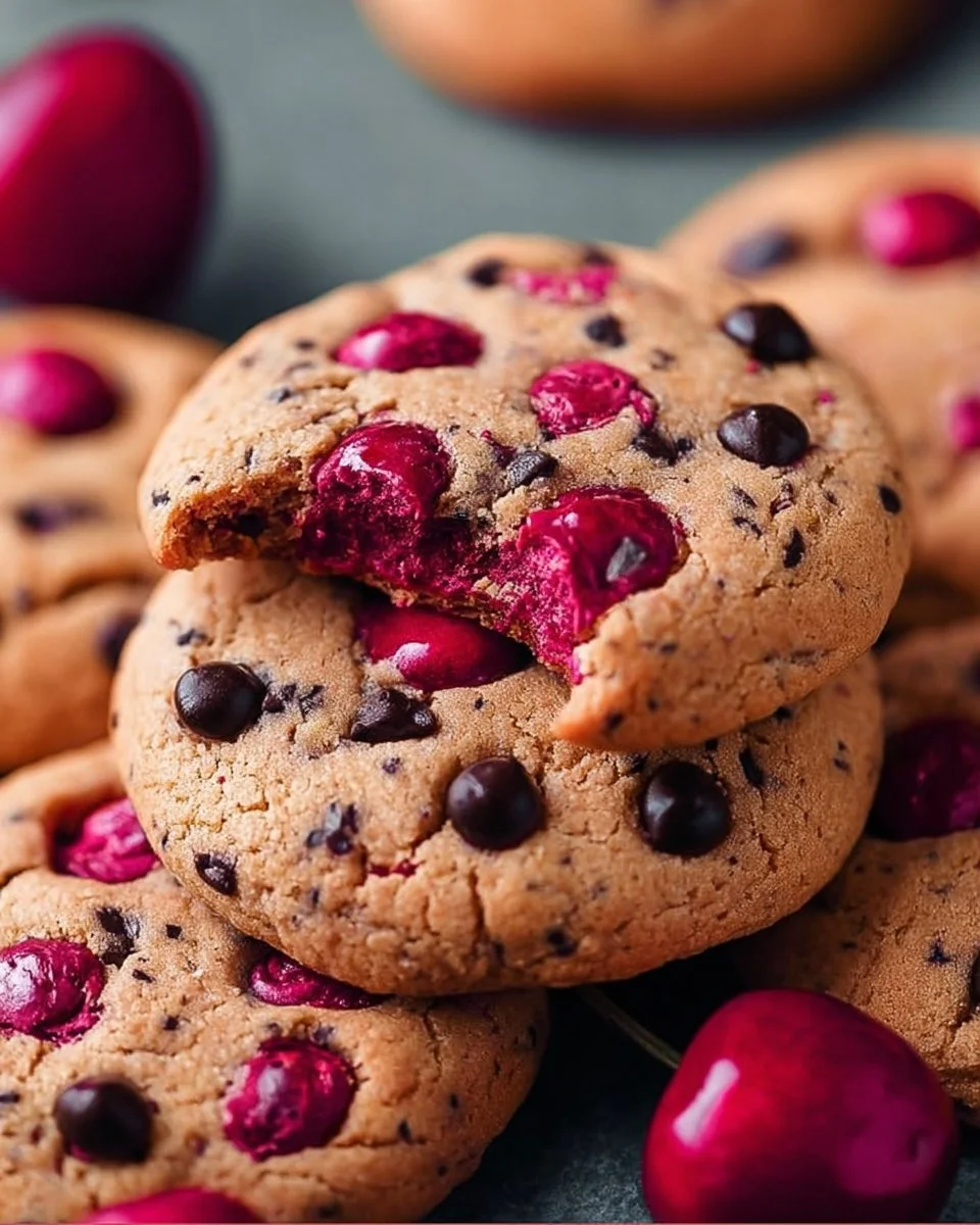 Easy Maraschino Cherry Chocolate Chip Cookies