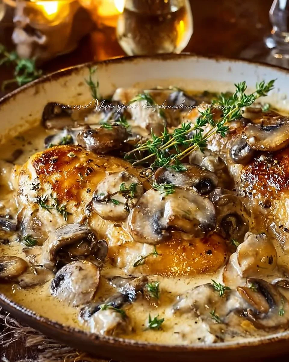 Irresistiblemente Cremoso Pollo con Champiñones y Asiago en 30 Minutos