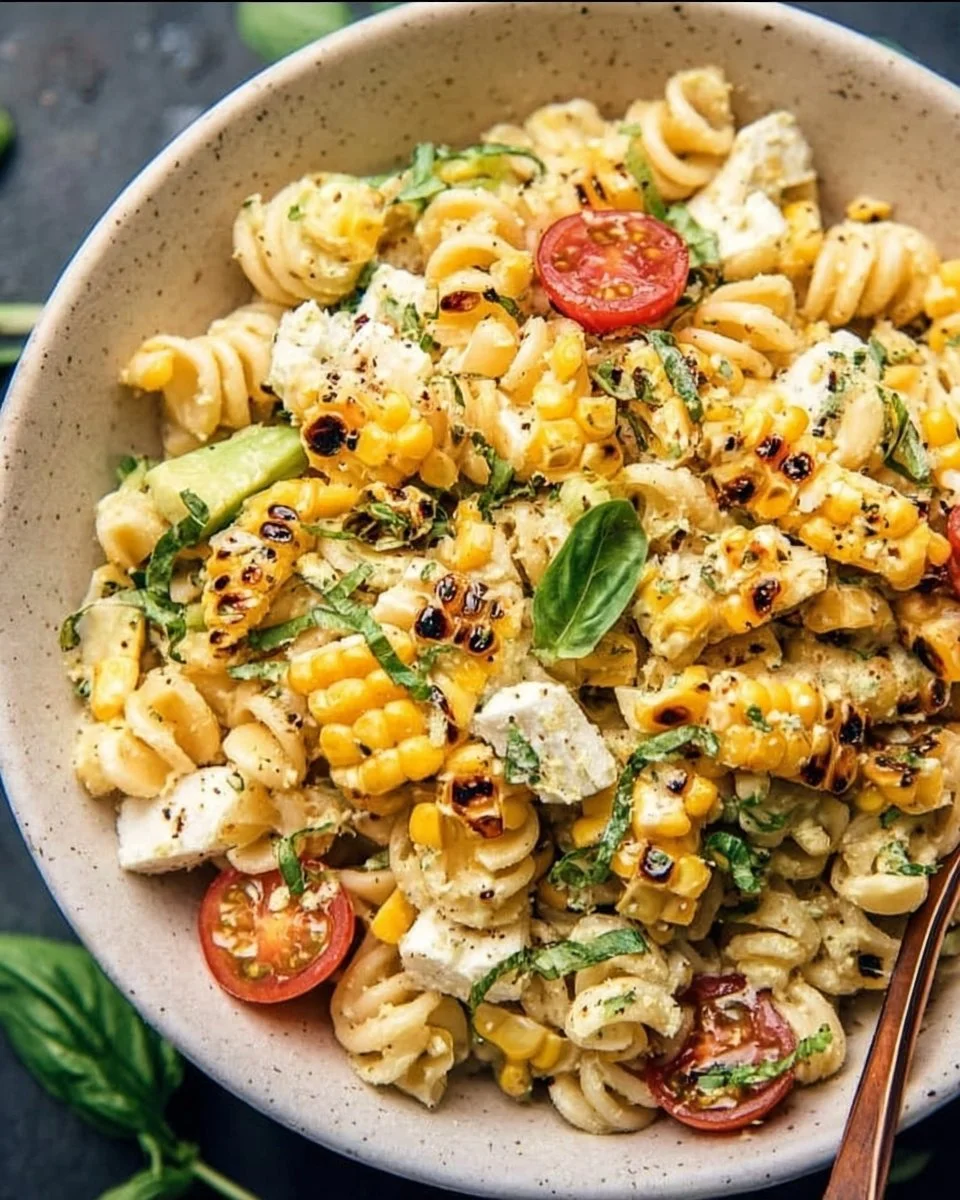 Juicy Street Corn Pasta Salad