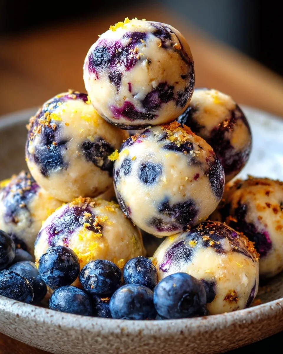 Lemon Blueberry Cottage Cheese Protein Bites