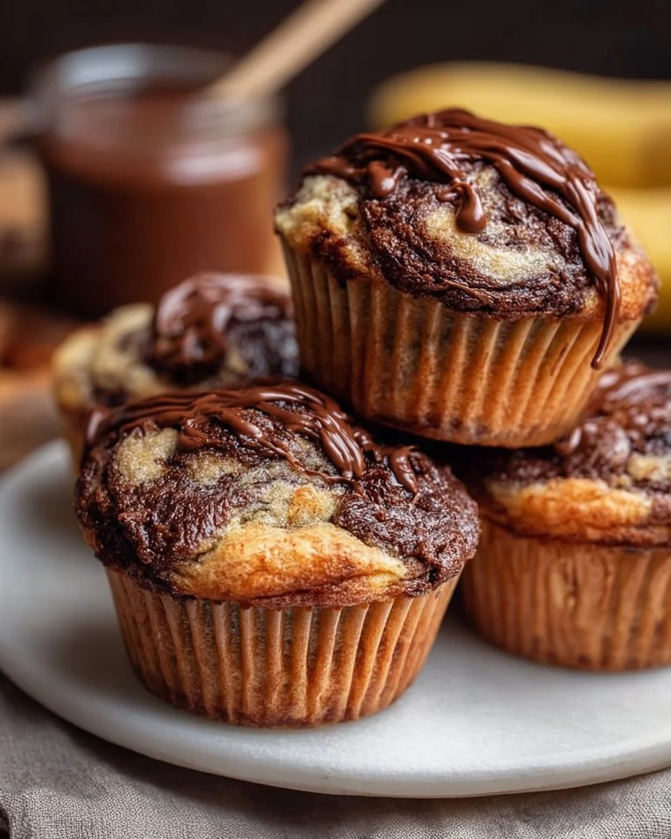 Nutella Banana Swirl Muffins