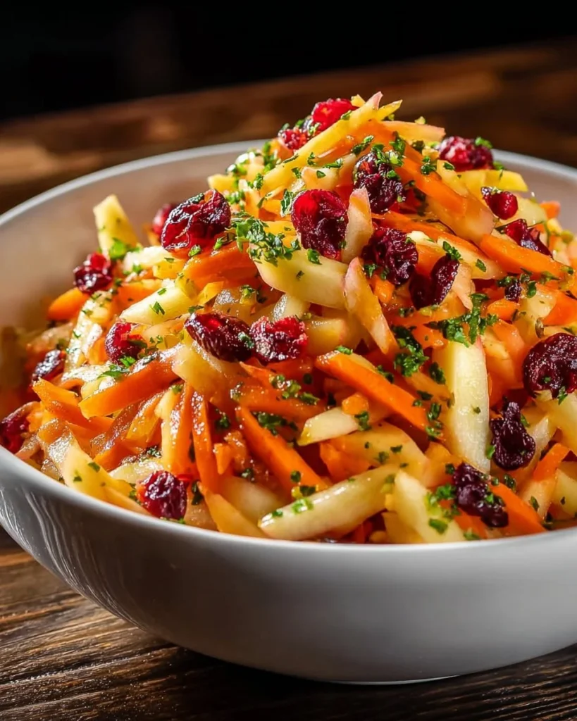 Delicious Apple Cranberry Carrot Salad with vibrant colors and fresh ingredients