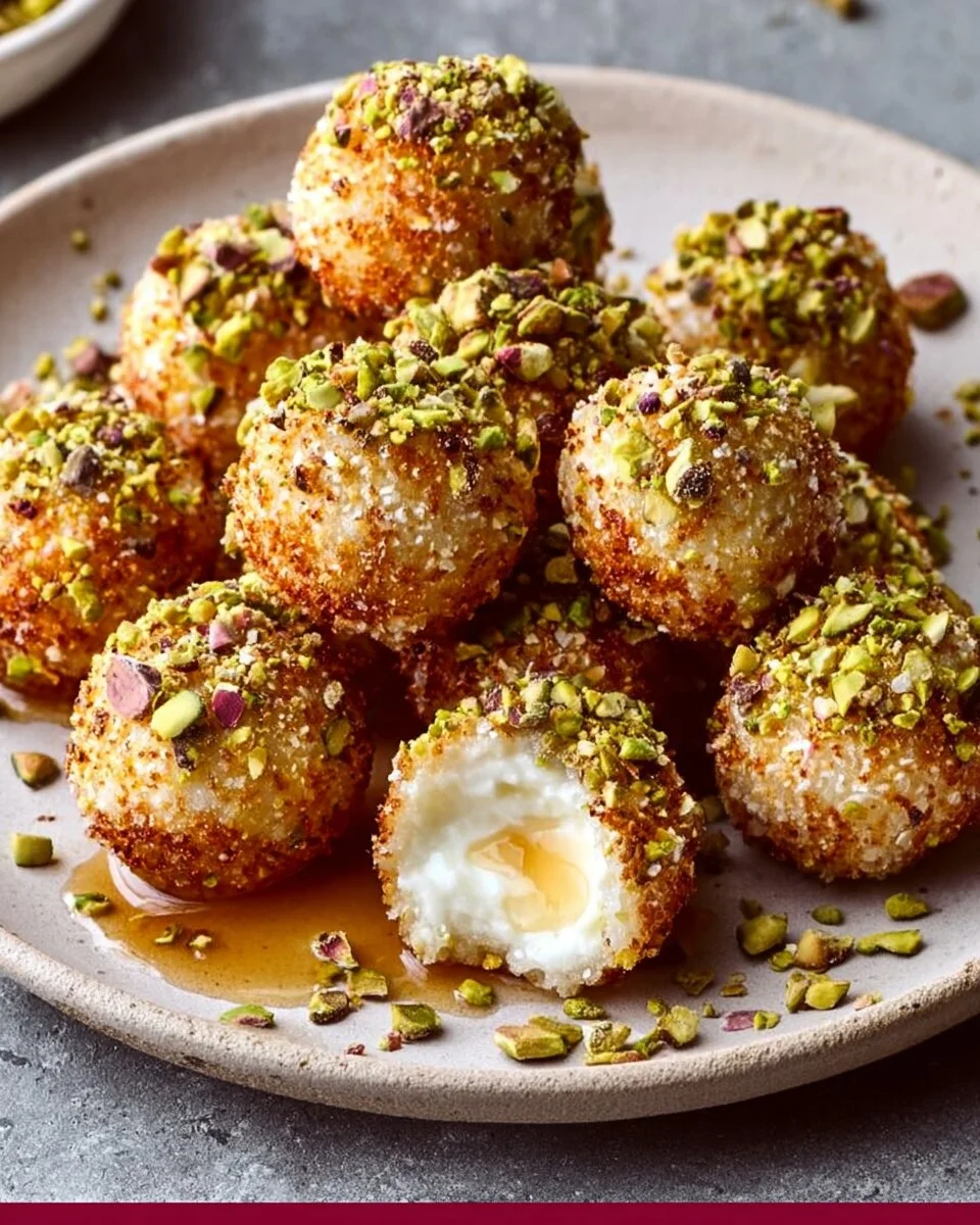 Ricotta Pistachio Honey Bites