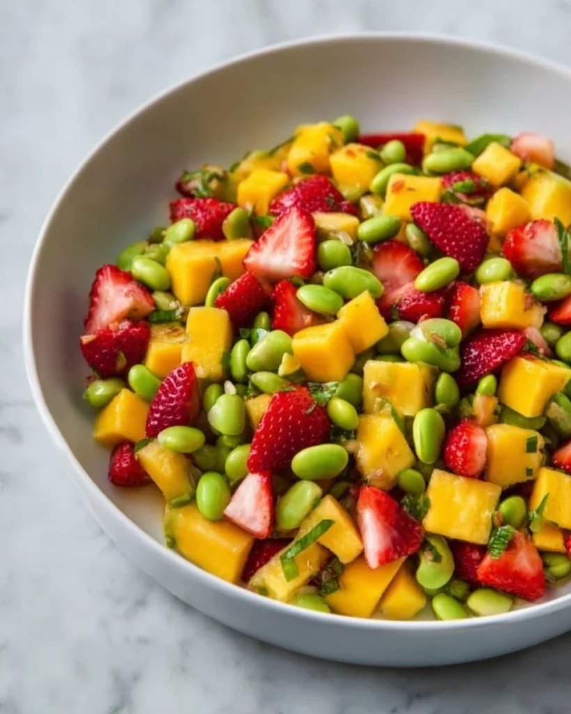 Delicious avocado mango salad with fresh ingredients served in a bowl