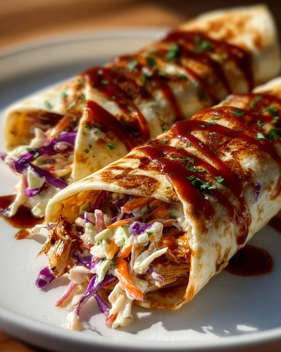 BBQ Chicken Coleslaw Wraps