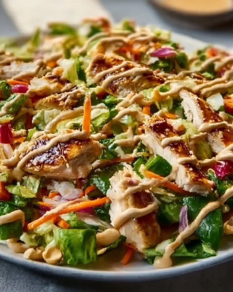 Delicious Chicken Cashew Crunch Salad with fresh ingredients and crunchy cashews