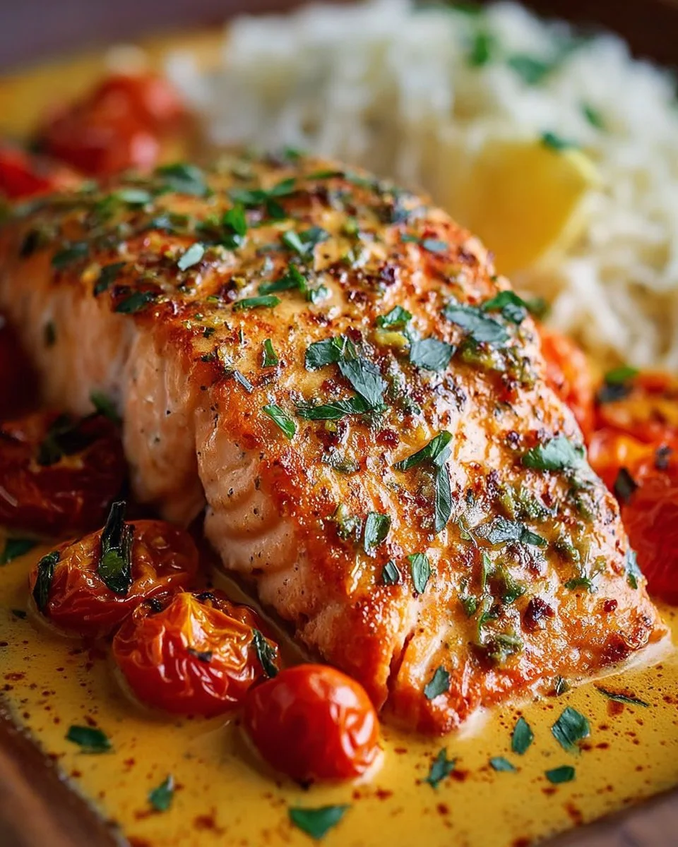 Creamy Roasted Red Pepper Salmon Recipe - Delicious & Easy
