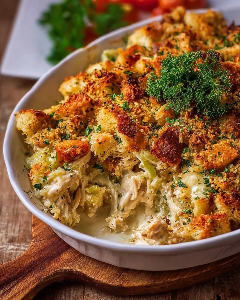 Delicious Chicken and Stuffing Casserole
