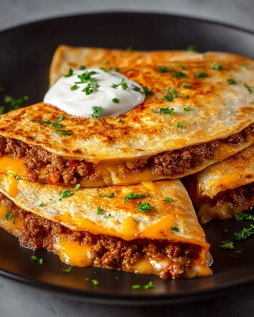 Easy Cheesy Ground Beef Quesadillas