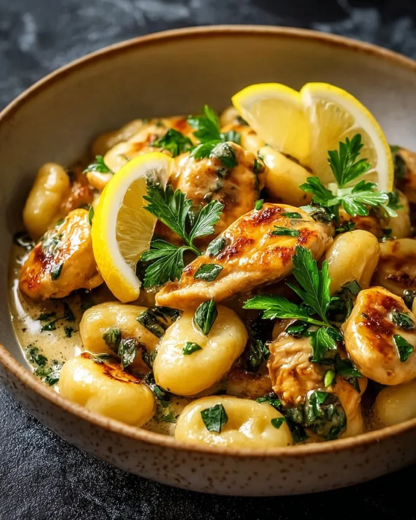 Creamy Lemon Chicken Gnocchi in a one-pot dinner recipe