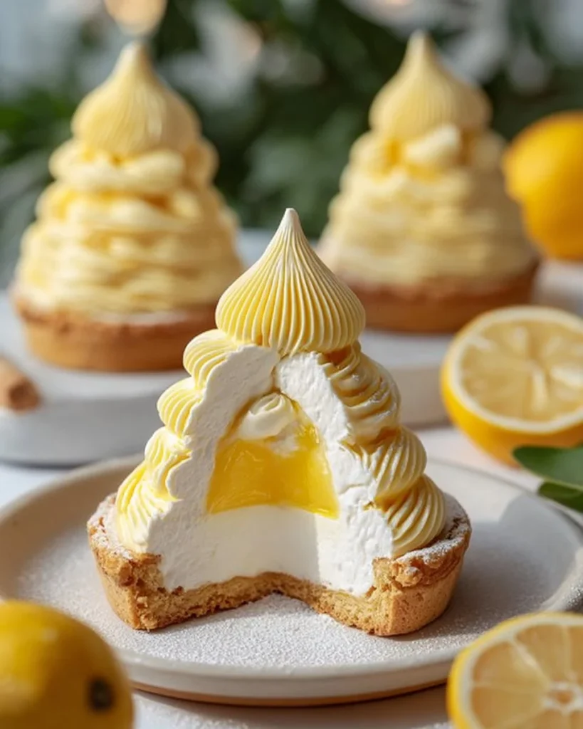 Delicious lemon cream puffs filled with zesty lemon cream and powdered sugar topping.