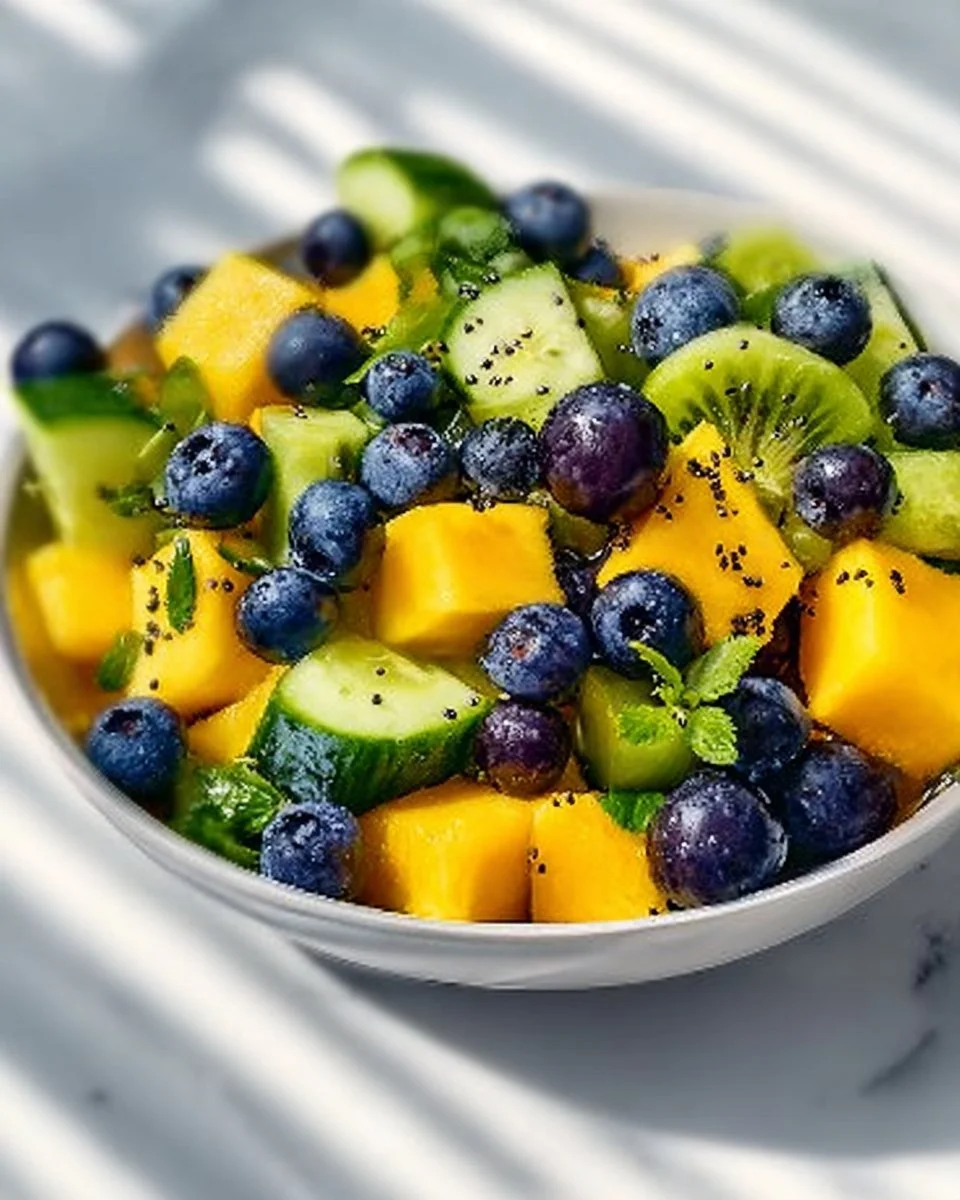 Mango Cucumber Salad with Blueberries and Avocado Bliss