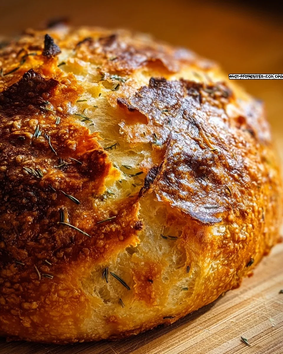 No-Knead Dill Gouda Artisan Bread