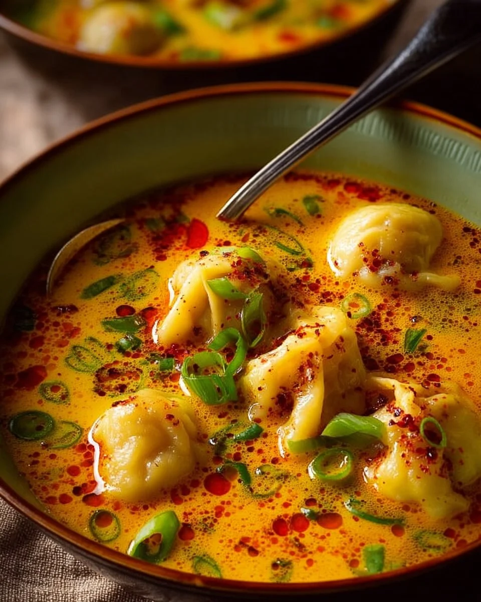 Simple Coconut Curry Soup with Dumplings