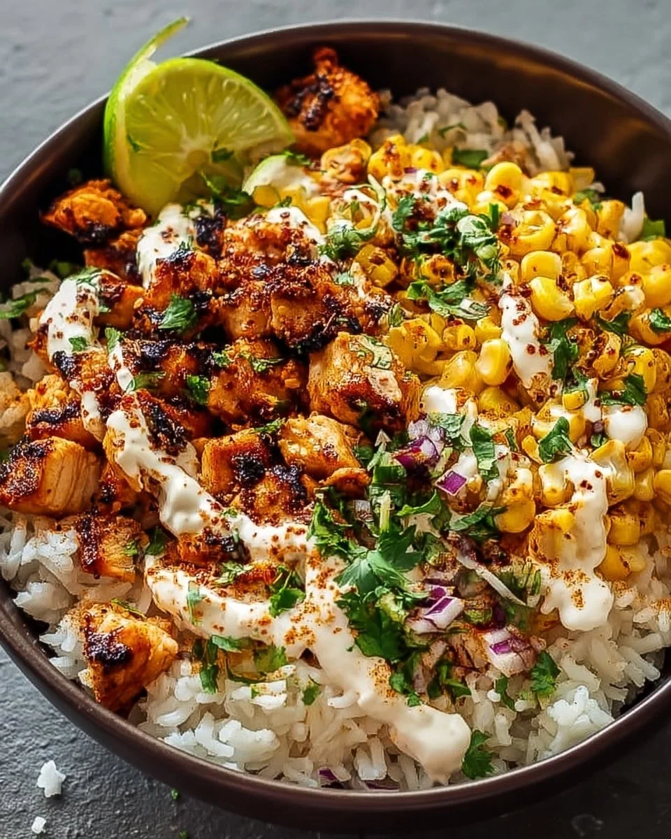 Street Corn Chicken Rice Bowl