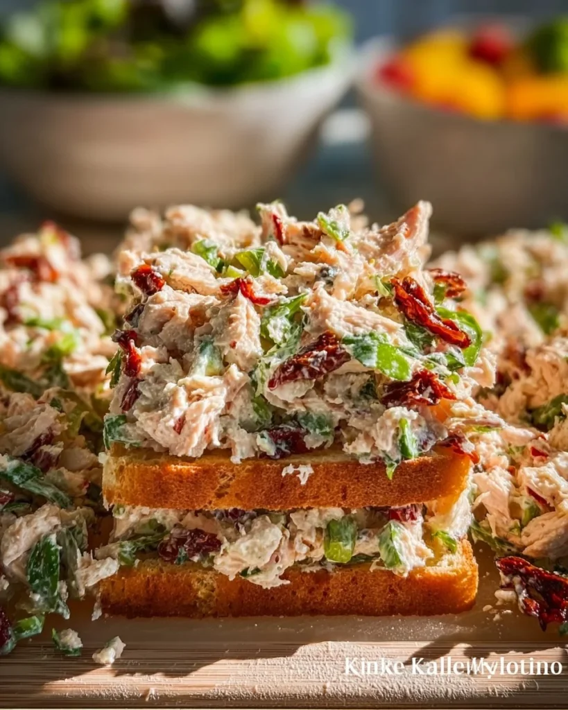 Zesty Sun-Dried Tomato Chicken Salad with vibrant ingredients