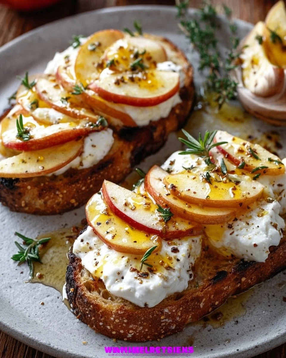 Apple and Honey Burrata Toast