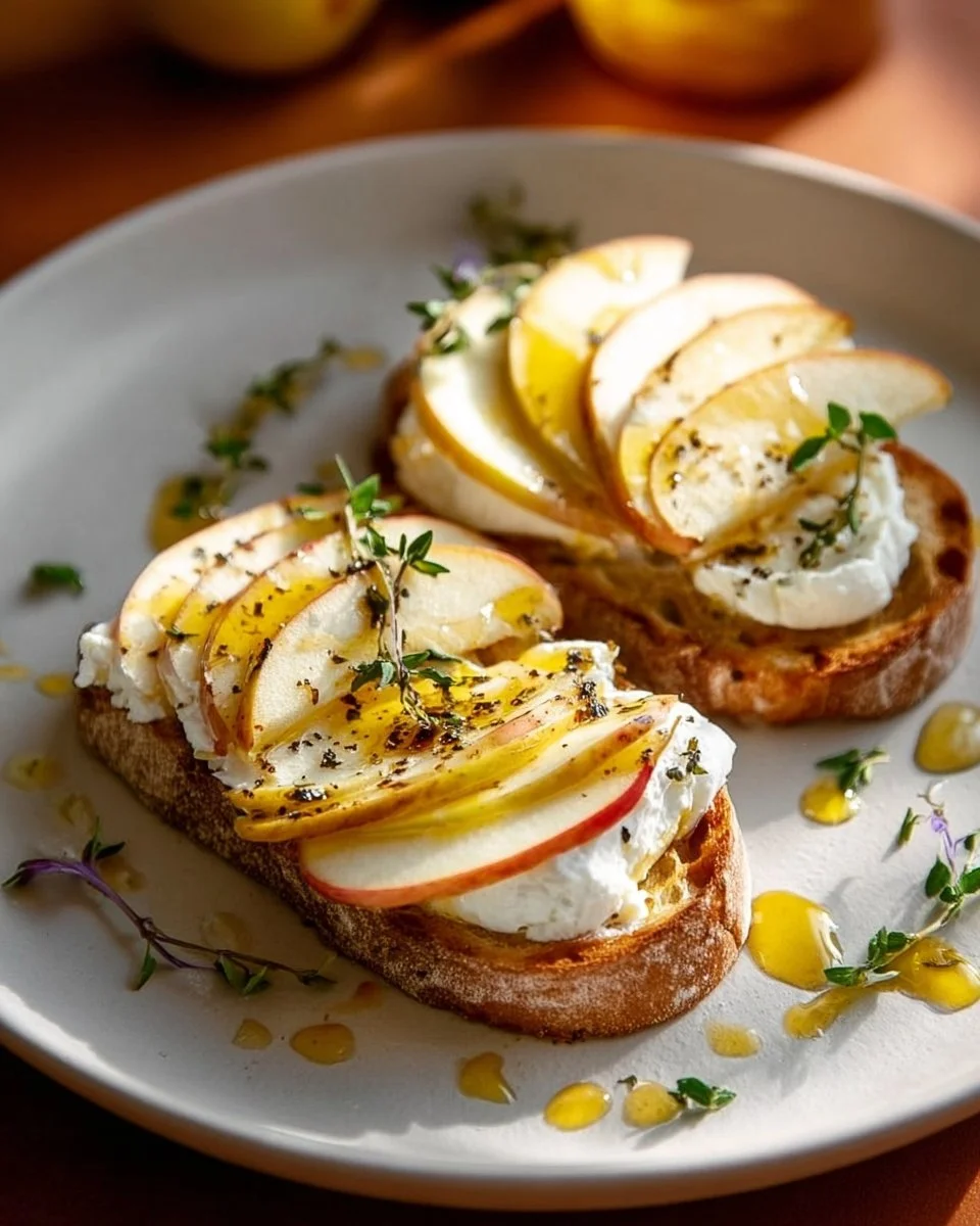 Apple and Honey Burrata Toast