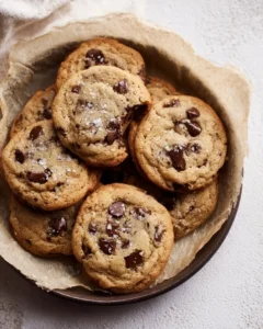 Freshly baked Banana Chocolate Chip Cookies on a cooling rack