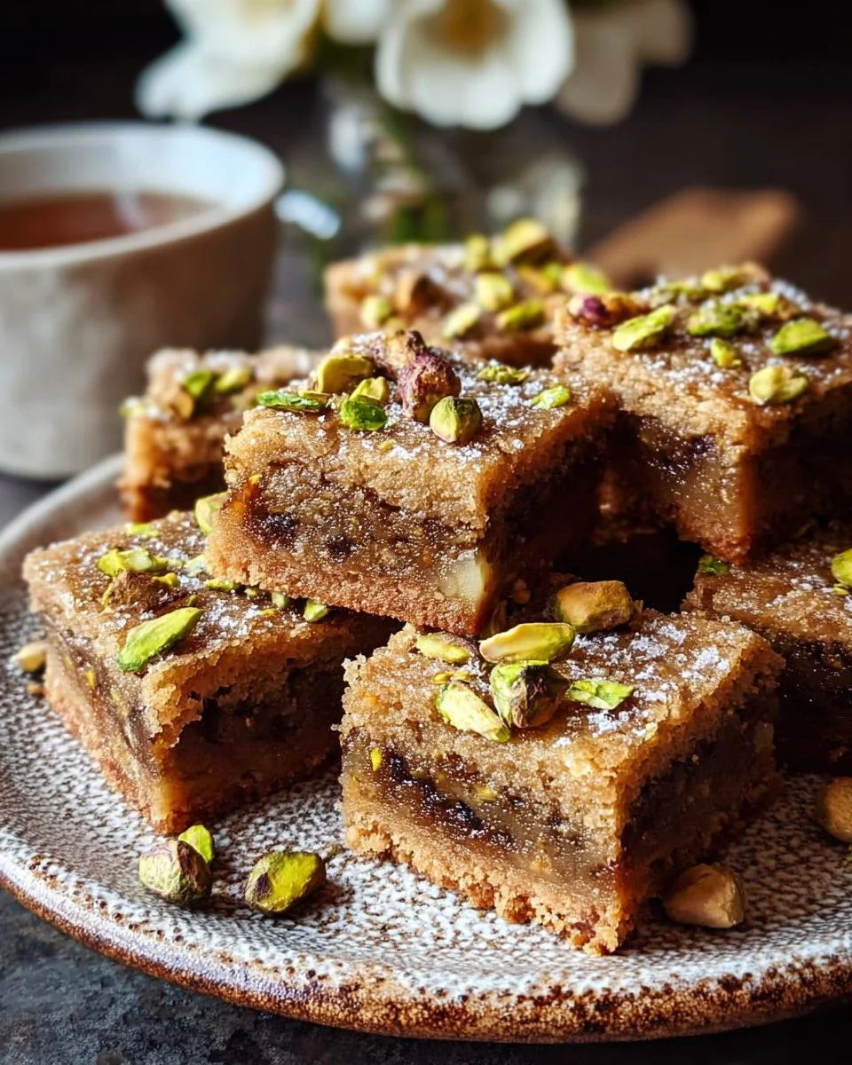 Brown Butter and Honey Pistachio Cookie Bars Recipe