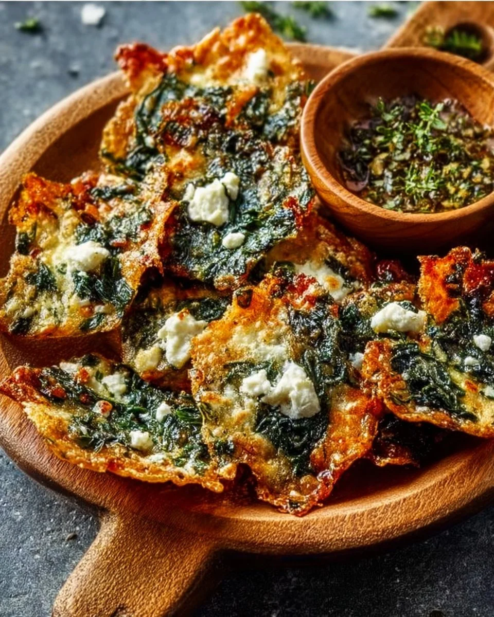 Mediterranean Spinach and Feta Crisps