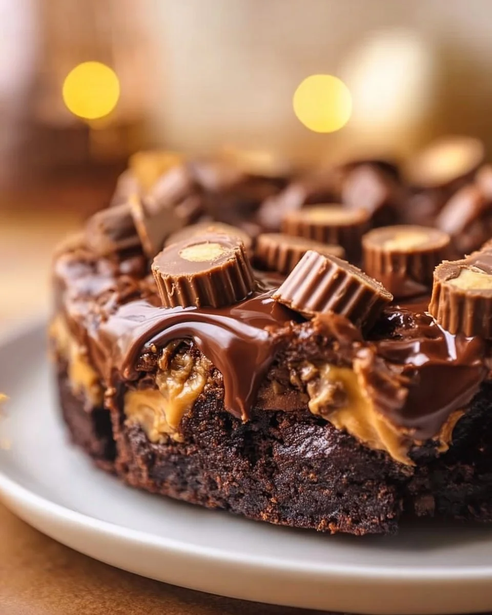 Reese’s Peanut Butter Cup Earthquake Cake