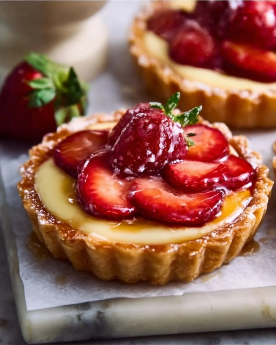 Strawberry Honey Custard Tarts